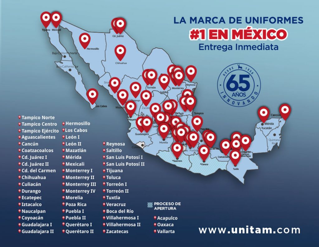 Nader Nasrallah empresa familiar Tampico 65 años Unitam Uniformes 50 sucursales en Mexico Sucursales Unitam Uniformes